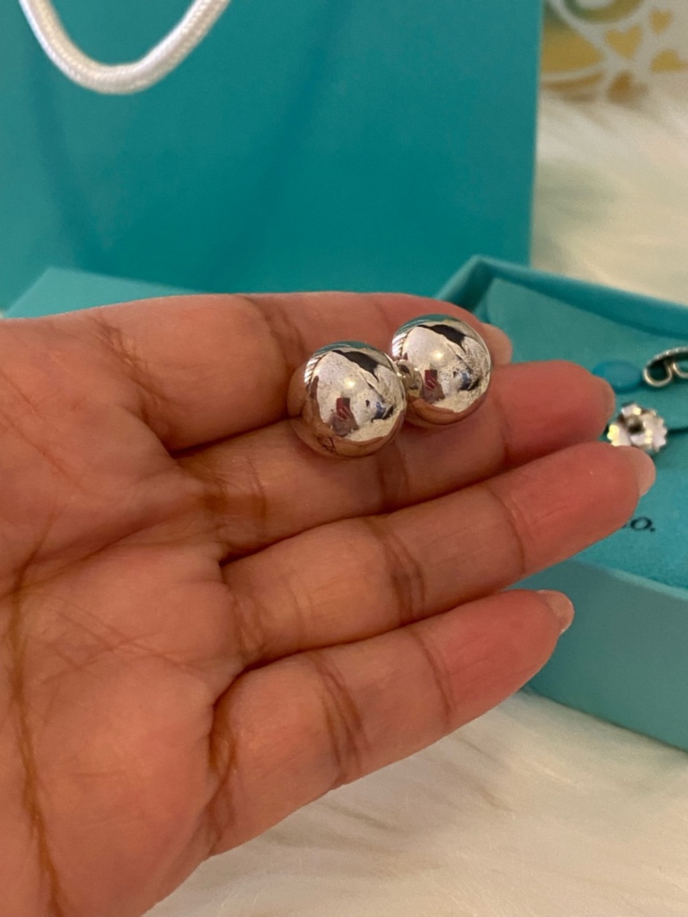 -RARE/HARD TO FIND - Tiffany & Co 14mm XL Hardware balls earrings (RETIRED) - Picture 11 of 13